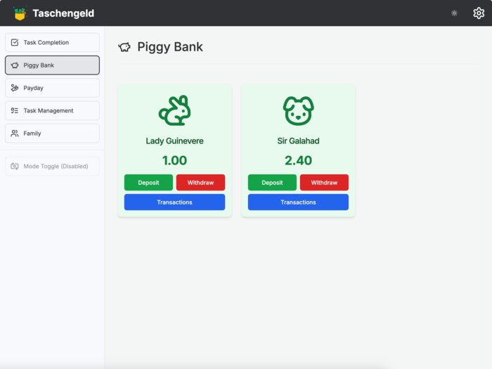 Digital Piggy Bank View